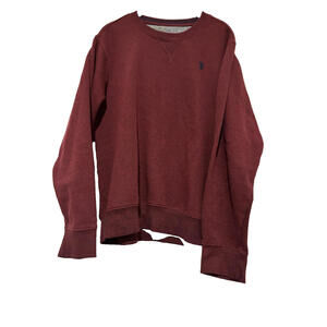 Polo Ralph Laurent men's sz M maroon fleece sweatshirt crew neck blue icon #2064